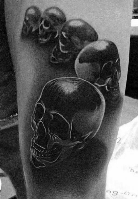 Male Tattoo 3d With Badass Skull Design