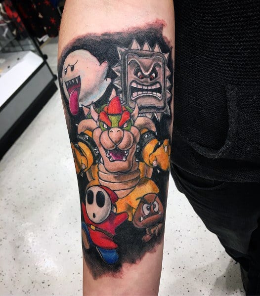 Male Tattoo Ideas Bowser Inner Forearm Themed