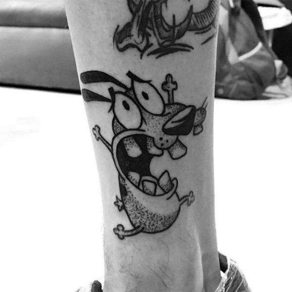 Male Tattoo With Courage The Cowardly Dog Design