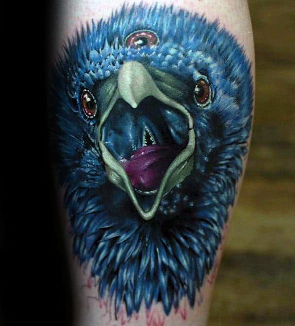 Male Tattoo With Game Of Thrones Three Eyed Bird Leg Design