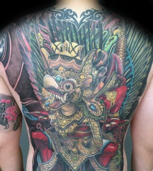 Male Tattoo With Garuda Design