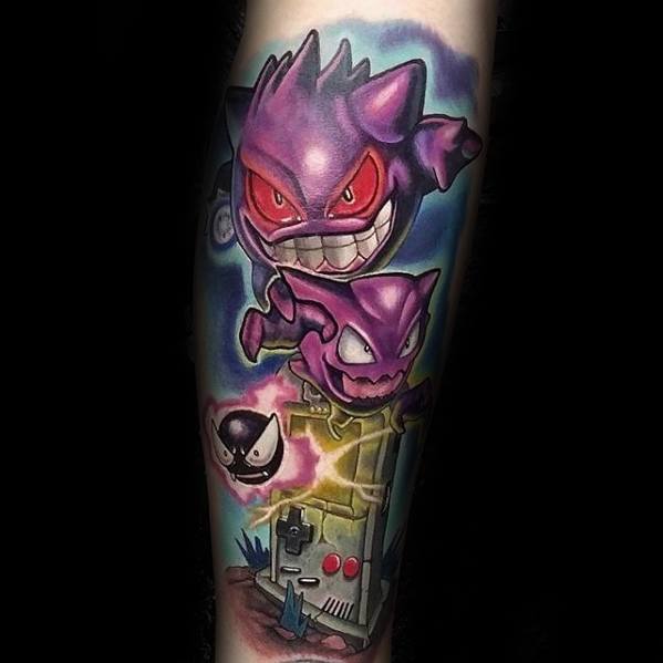 Male Tattoo With Gengar Design