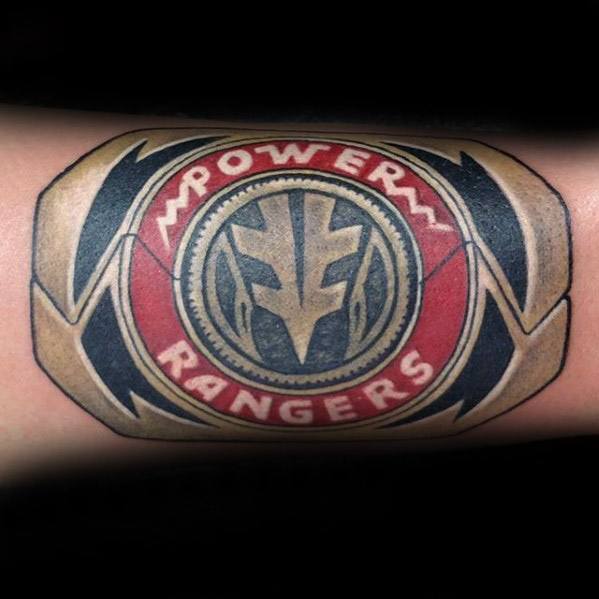 Male Tattoo With Power Rangers Design