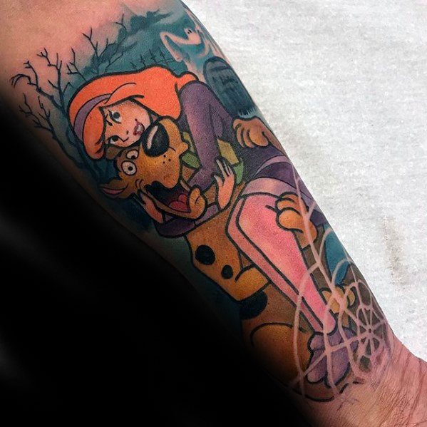 Male Tattoo With Scooby Doo Design