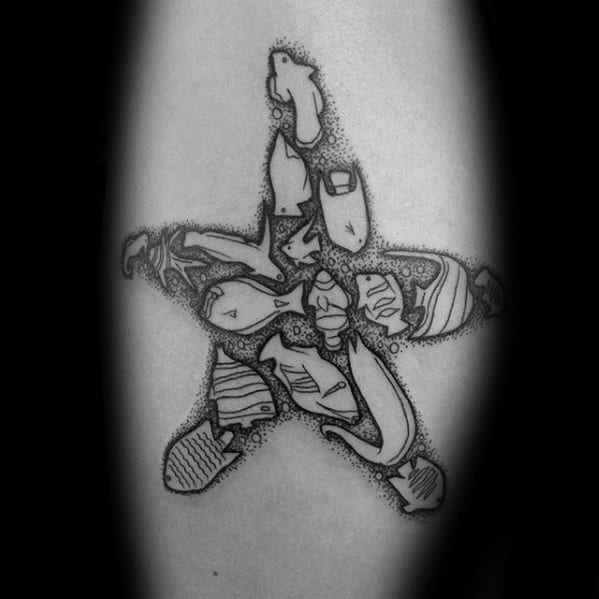 Male Tattoo With Starfish Design