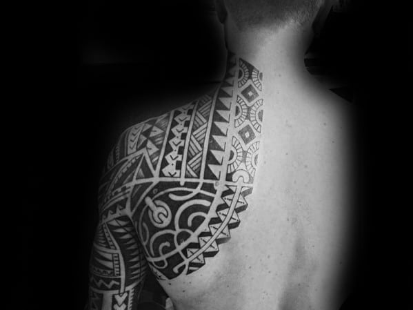 Male Tribal Hawaiian Neck Tattoo Ideas