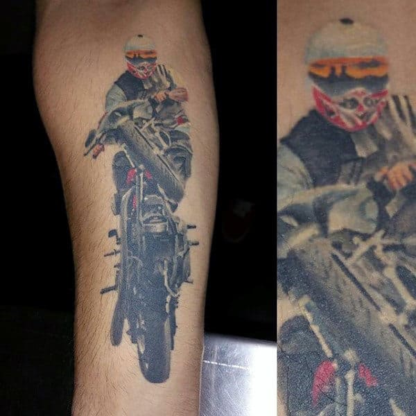 Male Tribal Motorcycle Tattoo