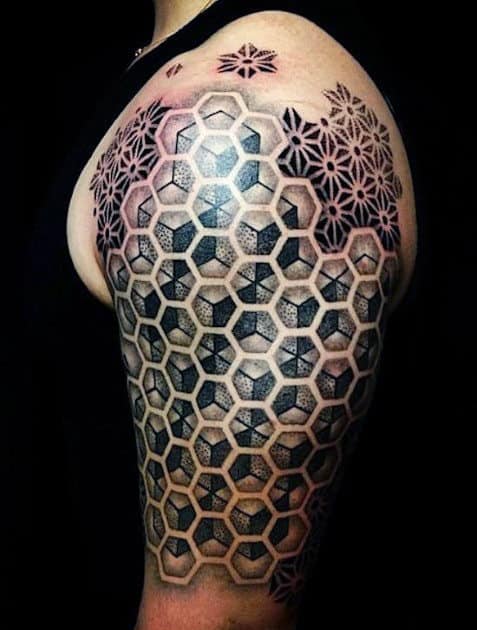 Beautiful Bumblebee Tattoo  Honeycomb tattoo Beautiful tattoos Tattoos