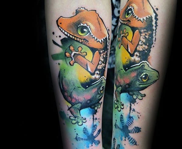 Crested Gecko Tattoo Finished by LBrim1210 on DeviantArt