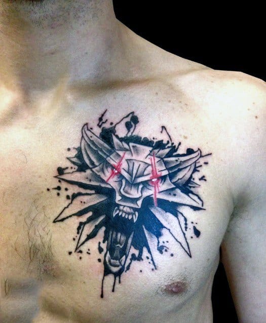 Male Witcher Tattoo Design Inspiration