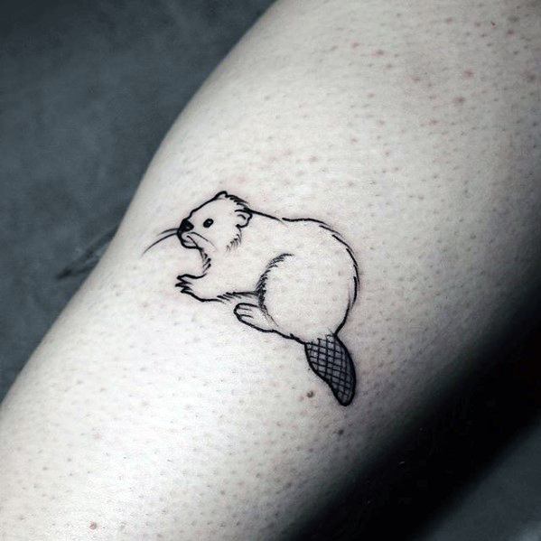 Male With Cool Beaver Tattoo Design