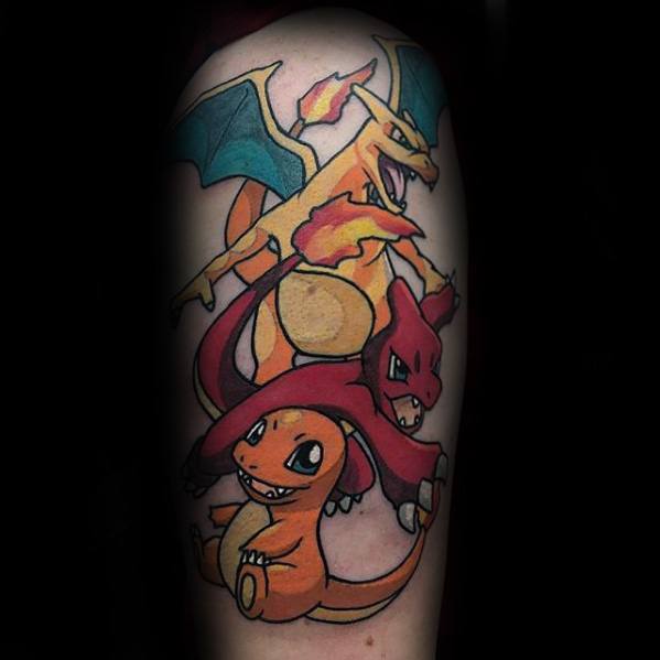 Male With Cool Charmander Tattoo Design