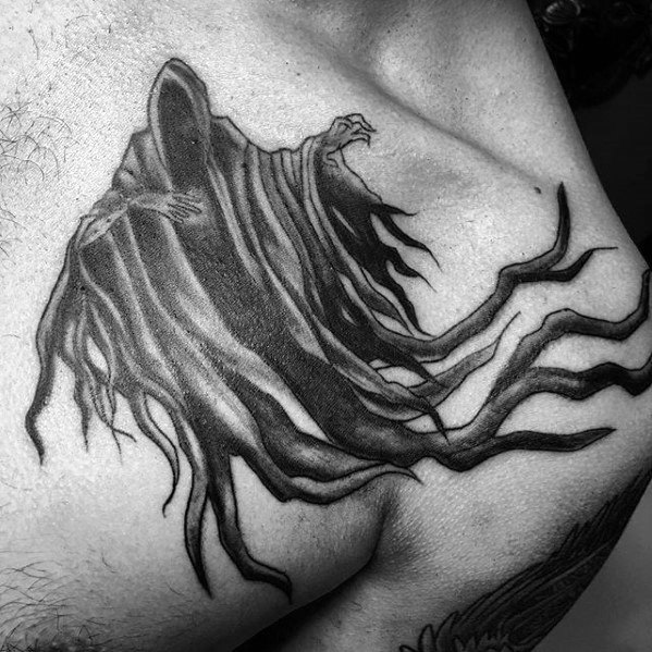 Male With Cool Dementor Tattoo Design