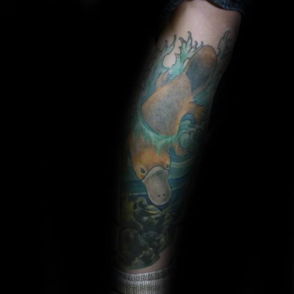geometric platypus tattoo