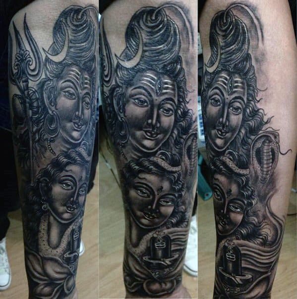 male with cool shiva tattoo design