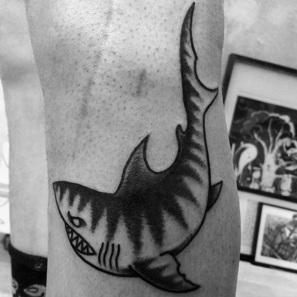 Male With Cool Tiger Shark Tattoo Design