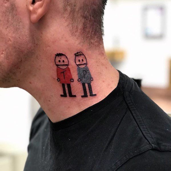 Male With Neck South Park Tattoos