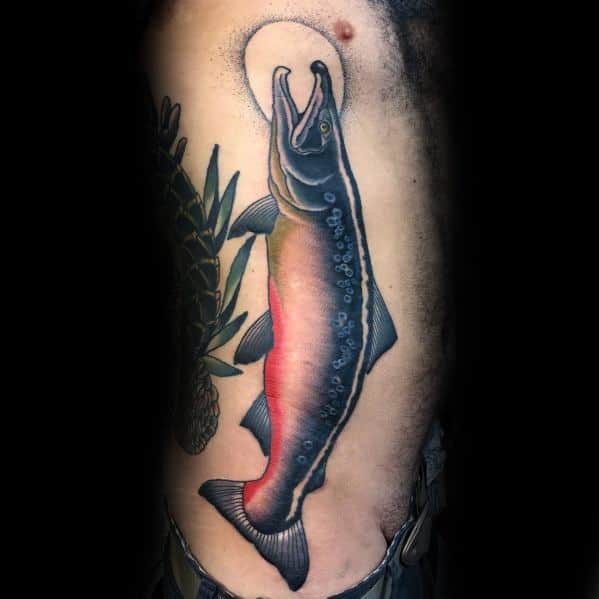 Male With Salmon Tattoos