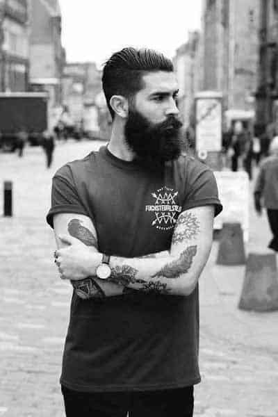 Man With Beard And Modern Haircut
