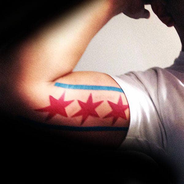 50 Chicago Flag Tattoo Designs For Men Illinois Ink Ideas