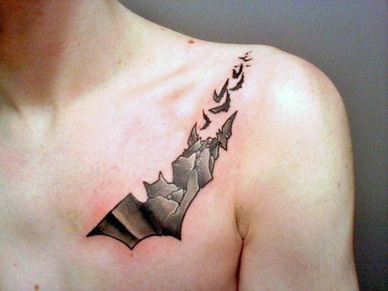 Bat Silhouette Temporary Tattoo  neartattoos