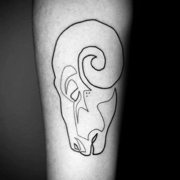 Man With Continuous Line Tattoo Design