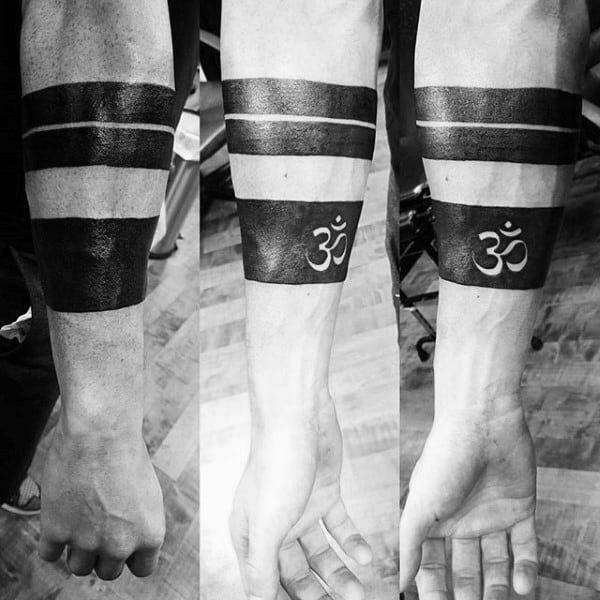 Man With Cool Negative Space Armband Tattoo Design
