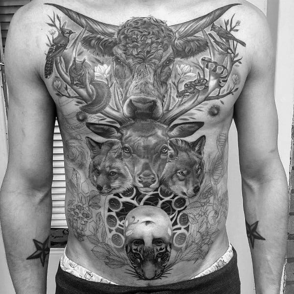Man With Cow Tattoo Design