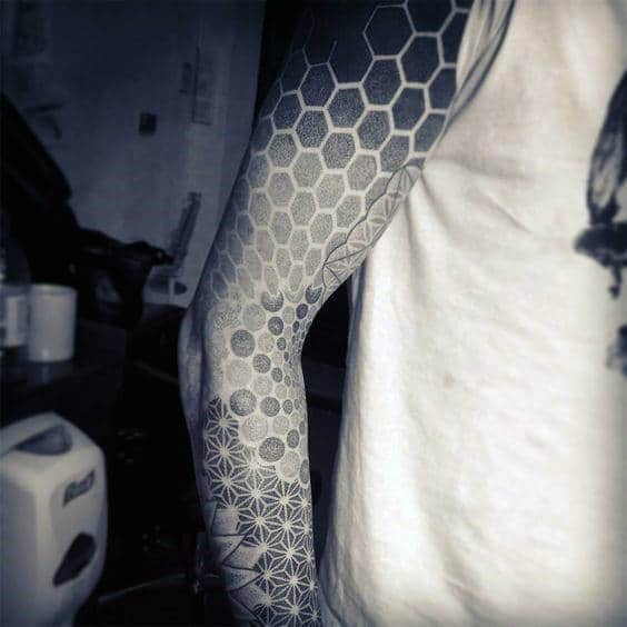 80 Honeycomb Tattoo Designs For Men - Hexagon Ink Ideas