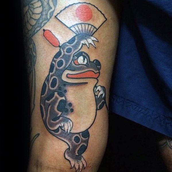 Man With Japanese Frog Tattoo Design