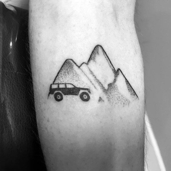 Man With Jeep Tattoo Design