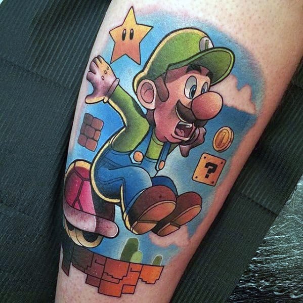 Man With Luigi Tattoo Design