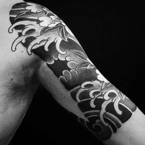 Japanese Black Pattern Work by Jeff Segundo at Green Lotus Tattoo  Melbourne AU  rtattoos