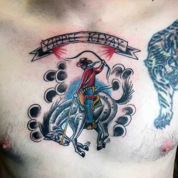 Bull Riding Tattoo Design