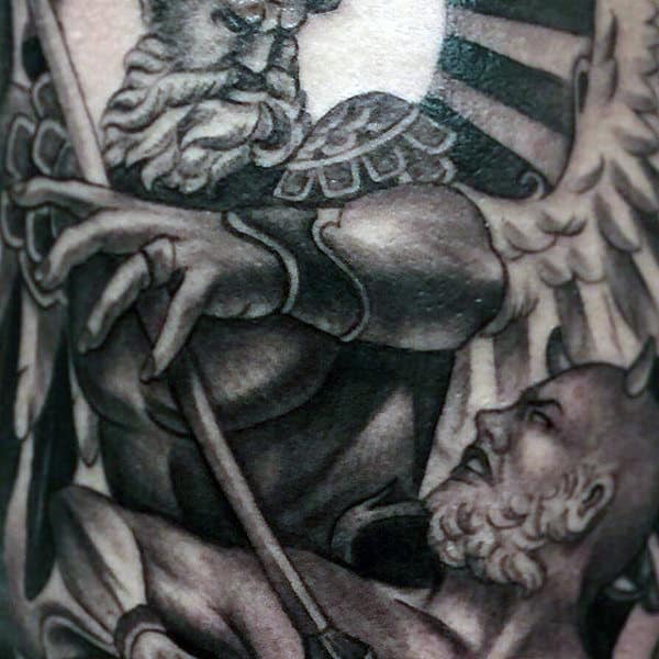 Man With St Micheal Tattoo