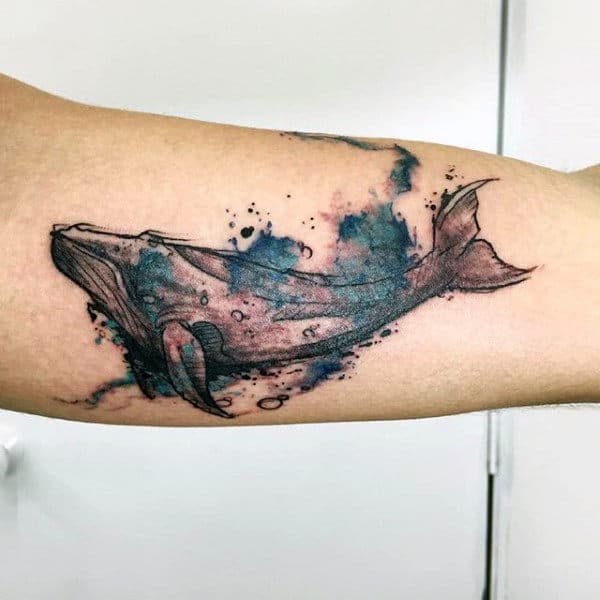 Man With Stunning Watercolor Tattoo On Forearms