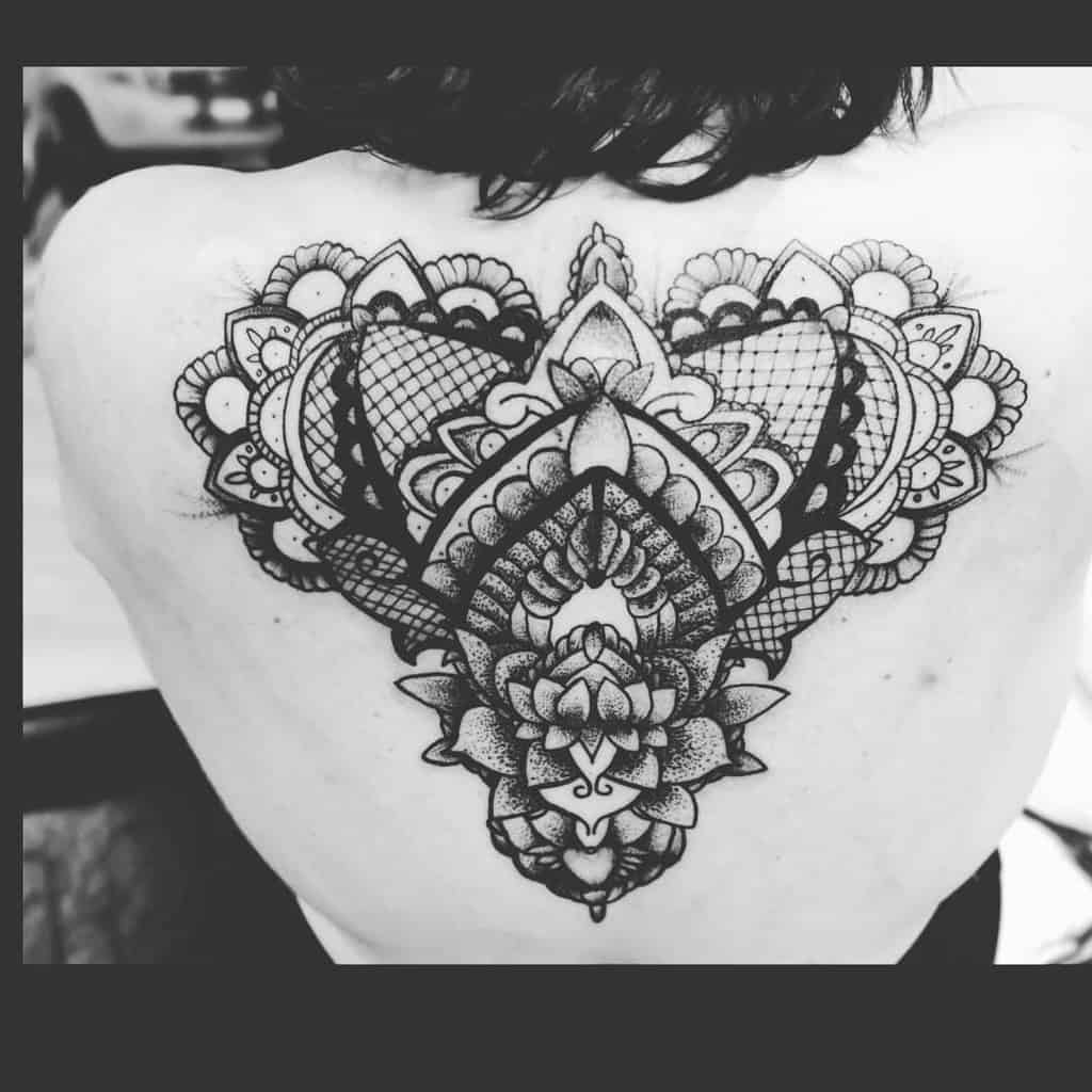 Mandala Floral Lace Back Tattoo