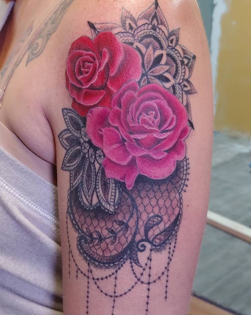 Mandala Lace Rose Tattoo