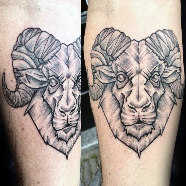 Manly Aries Ram Inner Forearm Tattoo