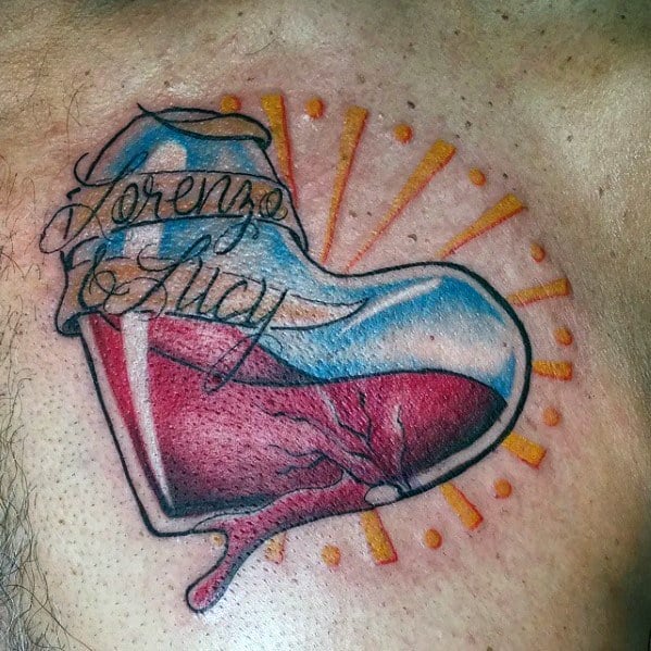 Manly Broken Heart Tattoo Design Ideas For Men Upper Chest