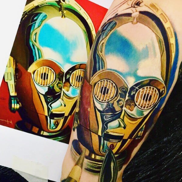 Manly C3po Tattoos For Males