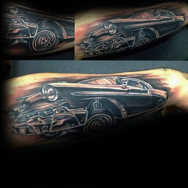 Manly Cadillac Outer Forearm Mens Car Tattoos