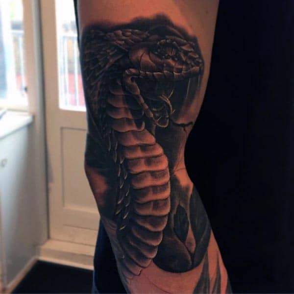 Manly Cobra Mens Outer Arem Realistic Snake Tattoo Ideas