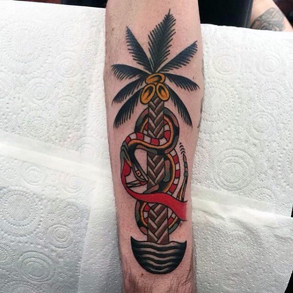 Manly Coconut Tattoo Design Ideas For Men