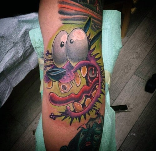 Manly Courage The Cowardly Dog Tattoo Design Ideas For Men