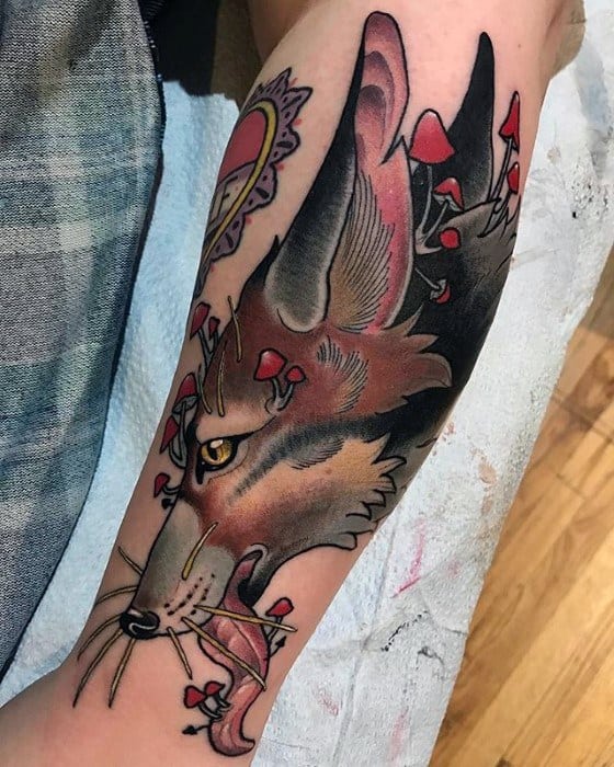 Manly Coyote Tattoo Design Ideas For Men
