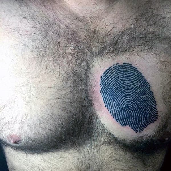 Manly Fingerprint Mens Chest Tattoo Designs