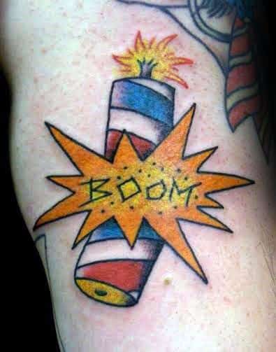 Manly Fireworks Tattoos For Males