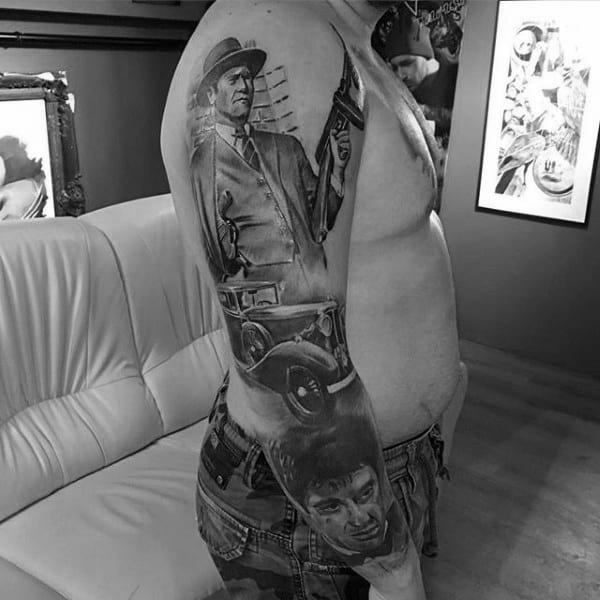 Manly Gangster Full Sleeve Tattoos For Guys