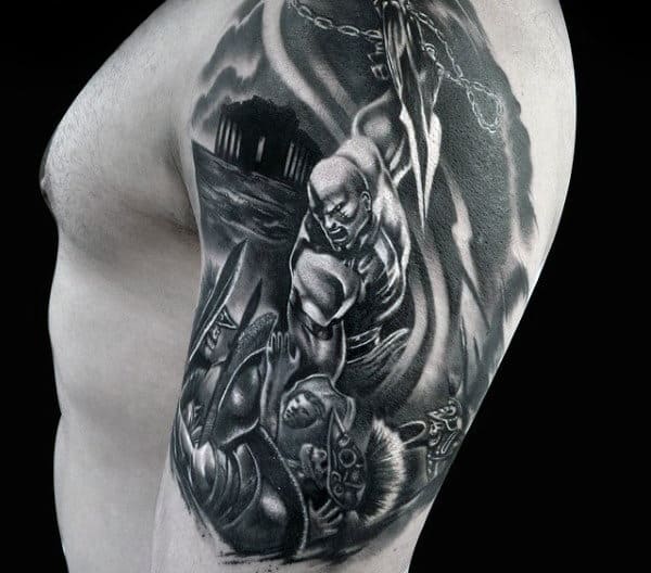 30 Kratos Tattoo Designs For Men - God Of War Ink Ideas